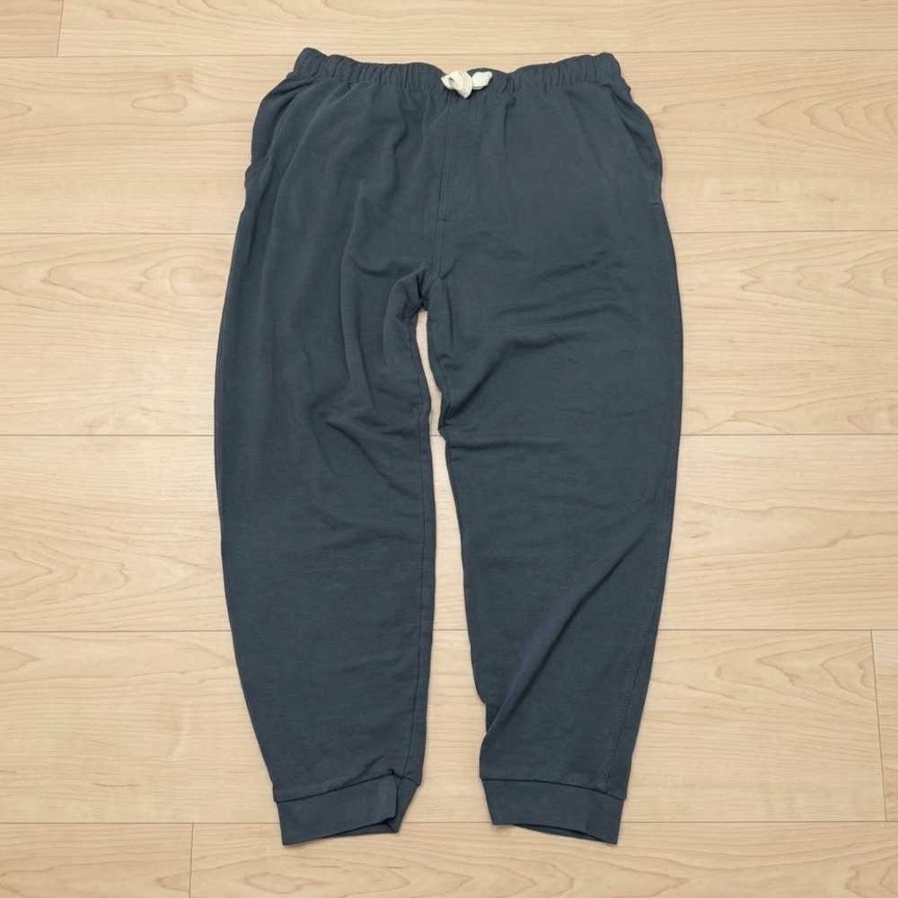 Free Fly Bamboo Fleece Joggers Mens Large Blue Sweatpants Tapered Cuffs
